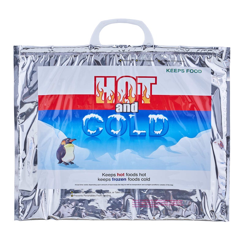 Superio Hot and Cold Insulated Bags for Food Delivery, Grocery Shopping Bags, Food Storage for Hot and Frozen Food for Travel, Disposable Cooler Bag, Reinforced Thermal Lunch Bag (1, 15.5"x13") - Image 1
